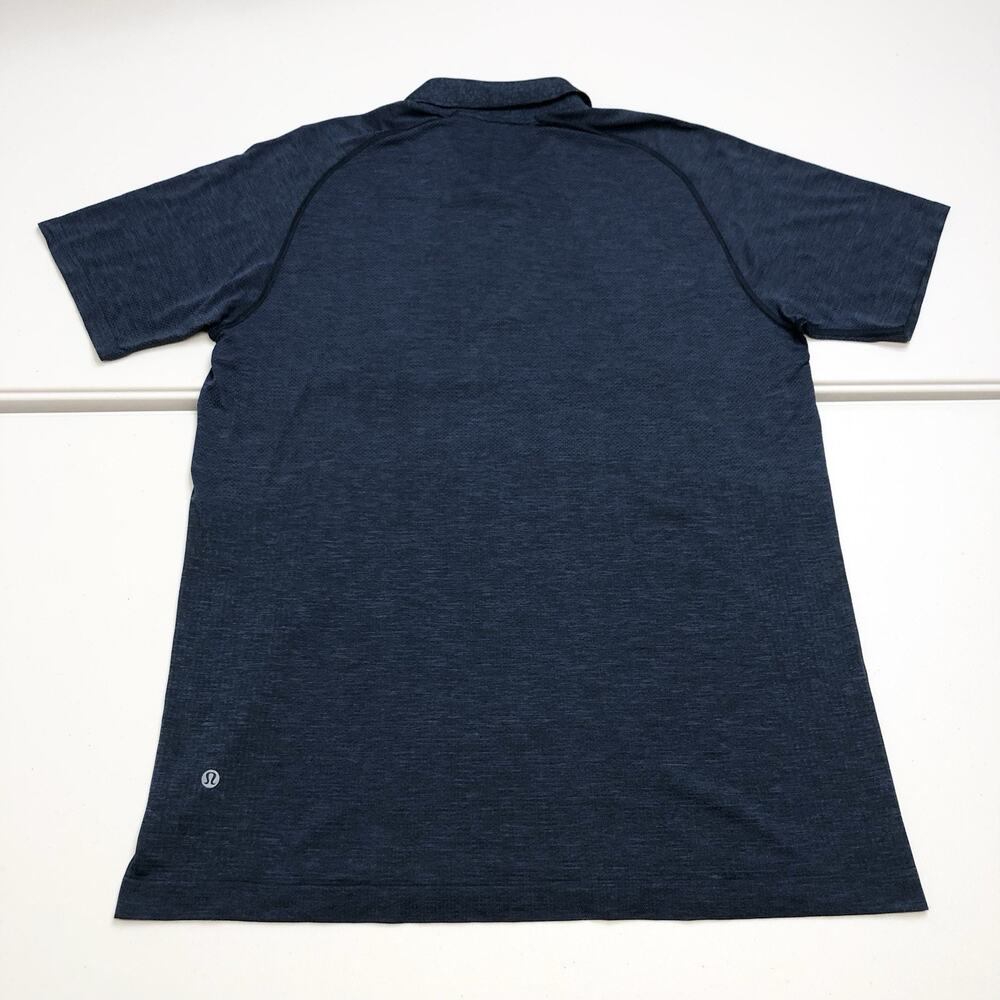 Lululemon Metal Vent Tech Polo Shirt Mens XL Performance Short Sleeve Blue - Picture 6 of 6